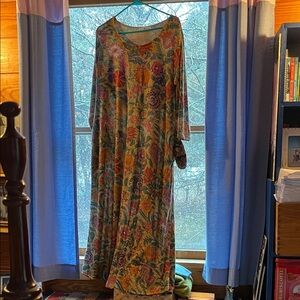 Floral Print Maxi Dress - Multicolor